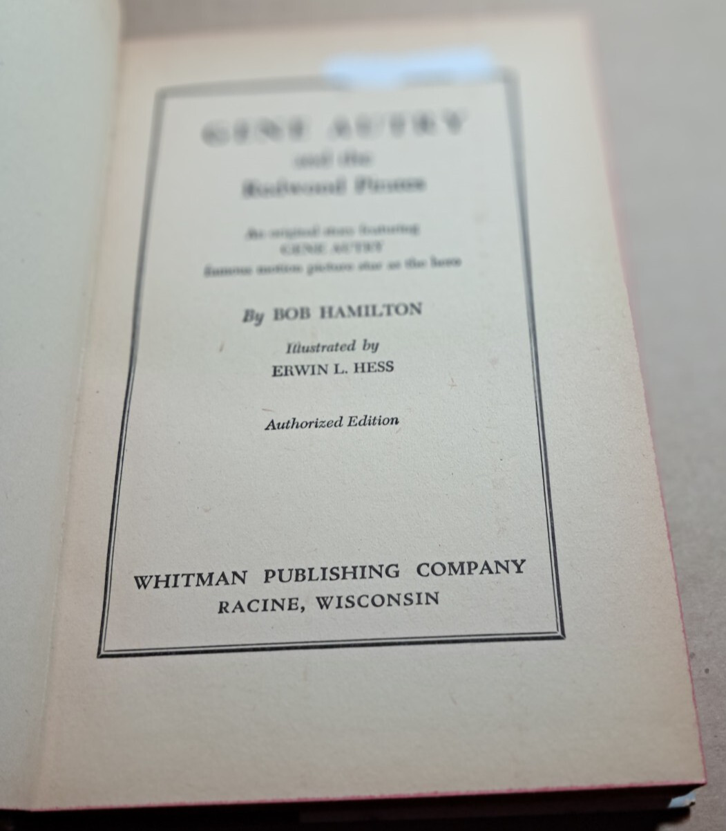 Gene Autry & the Redwood Pirates Vintage Whitman Children’s 1946 HC Dust jacket