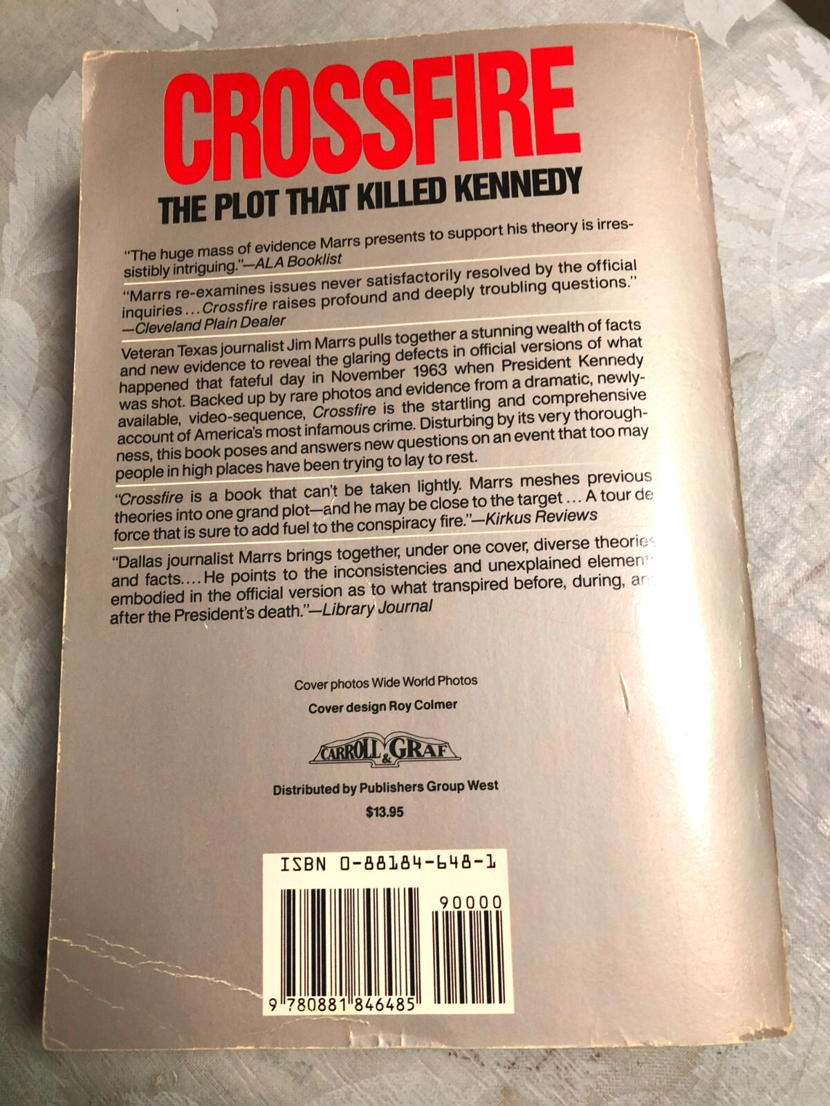 RARE! Crossfire : The Plot That Killed Kennedy by Jim Marrs (1992, Trade) GREAT!