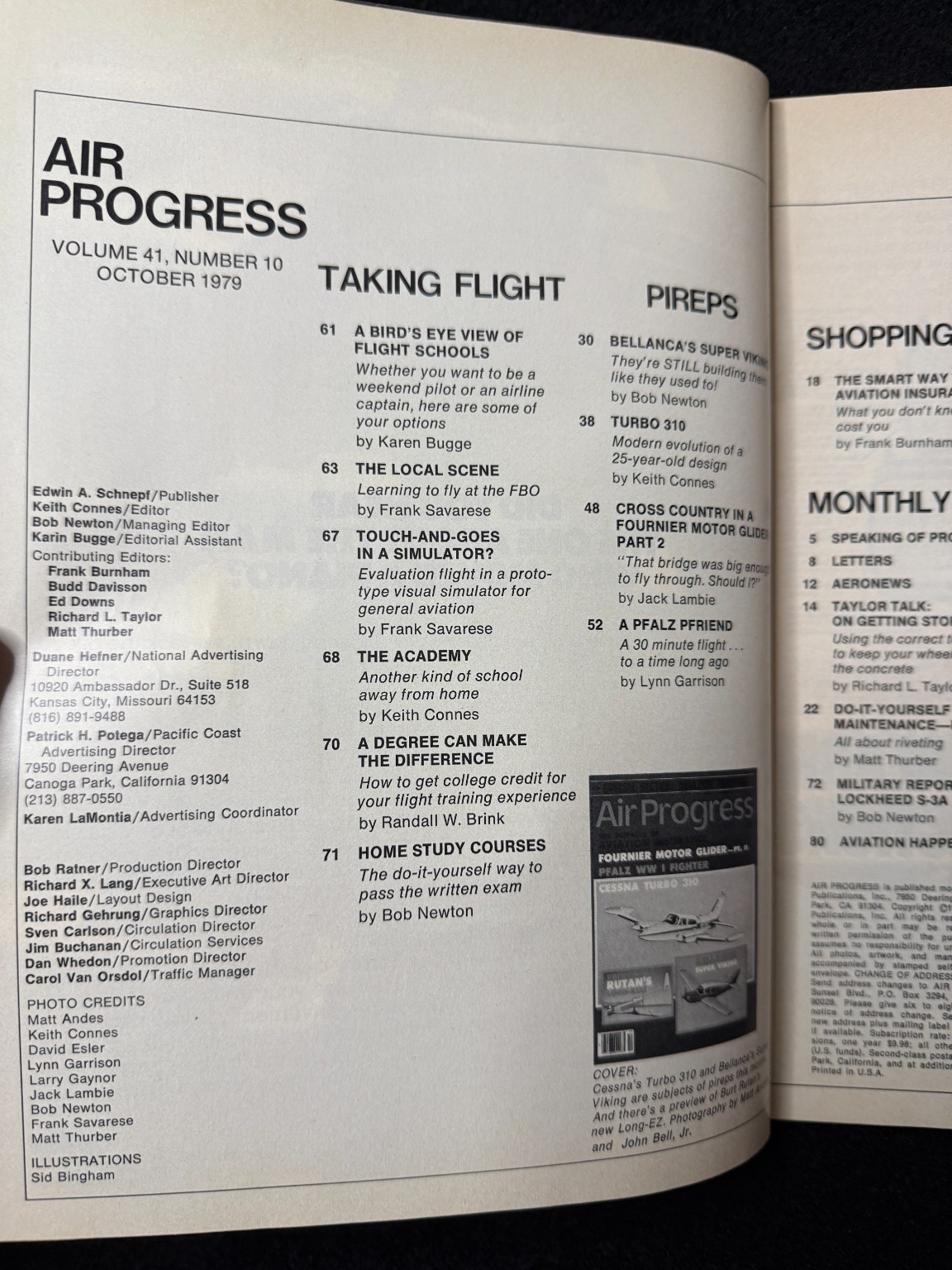 Air Progress Magazine October 1979 Cessna Turbo 310 Bellanca Super Viking