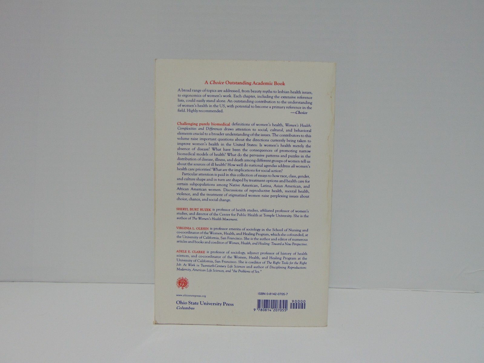 Women’s Health: Complexities And Differences ed by Ruzek, Olesen, Clarke