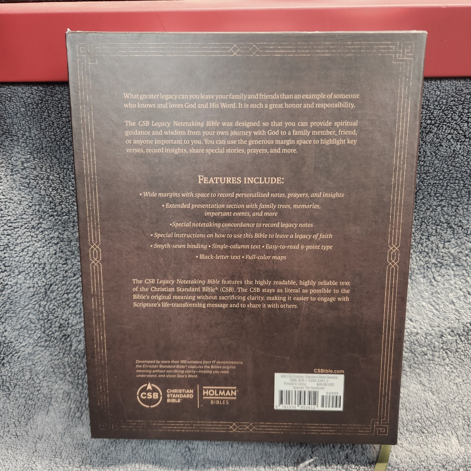 CSB Legacy Notetaking Bible, Spanish Tile Hardcover w/ Faux Leather