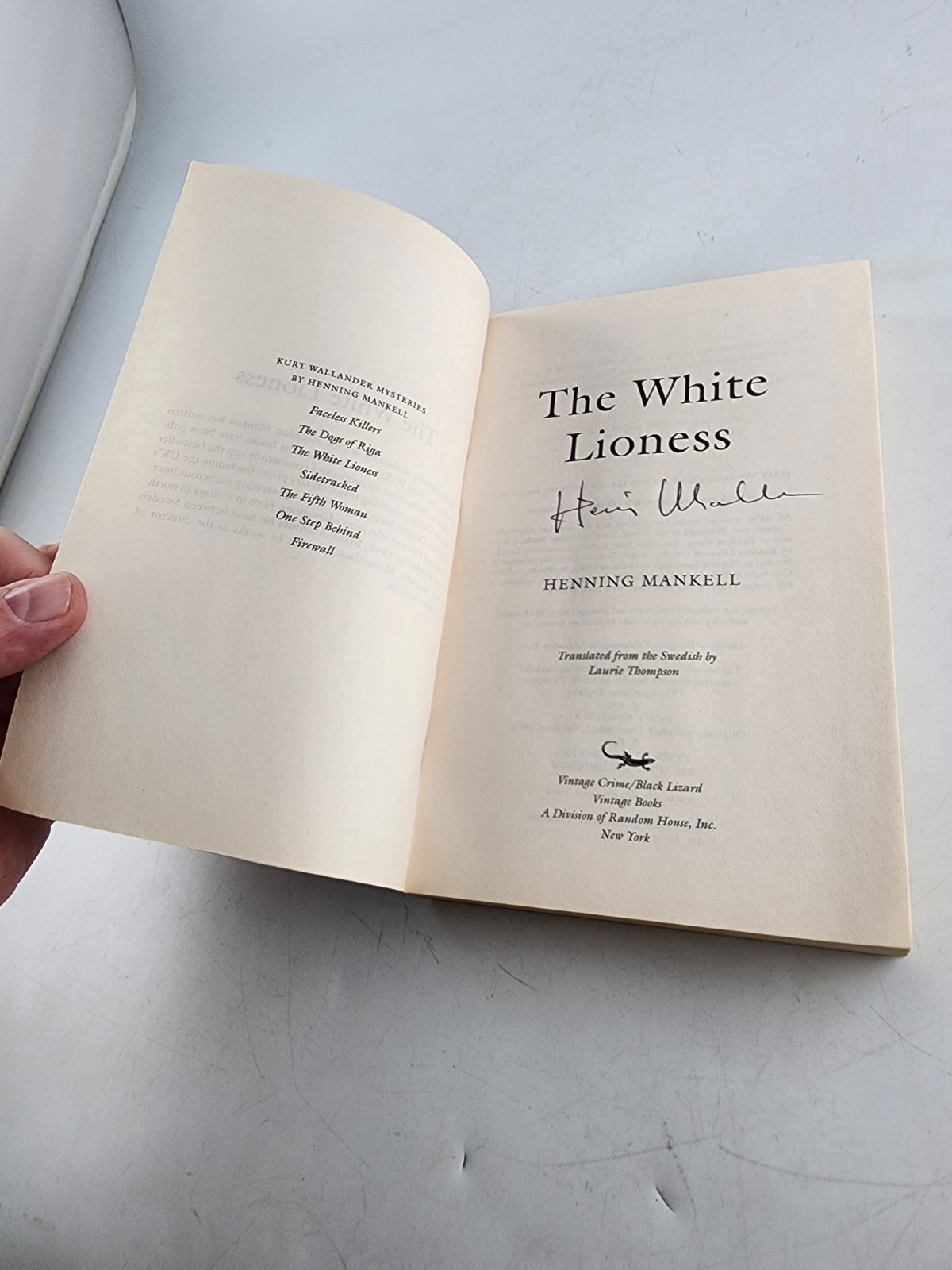 Henning Mankell “The White Lioness” PB Later Edition Signed by Author