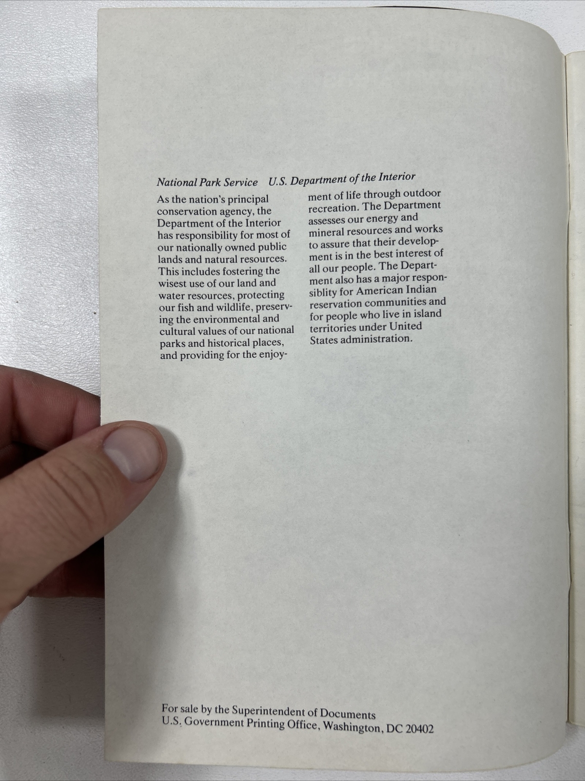National Parks : Lesser Known Areas – Office Of Public Affairs (Pamphlet, 1985)
