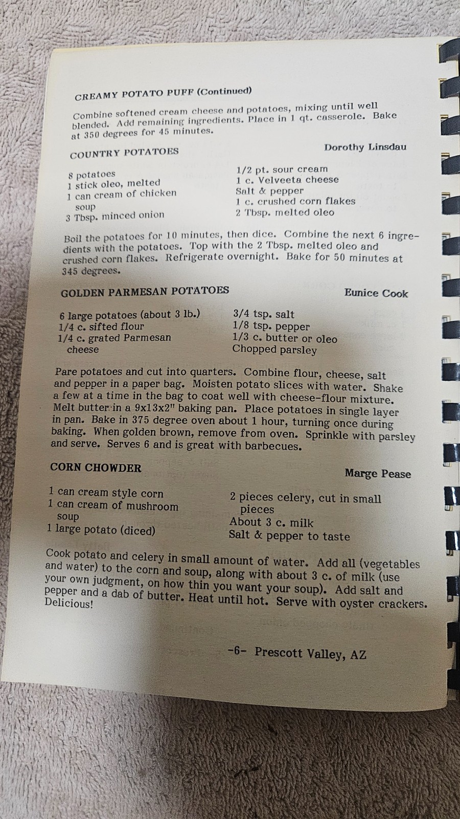 ‡ 🧑‍🍳 Cherished Recipes by Trinity Lutheran Church (Prescott Valley, AZ) • VTG