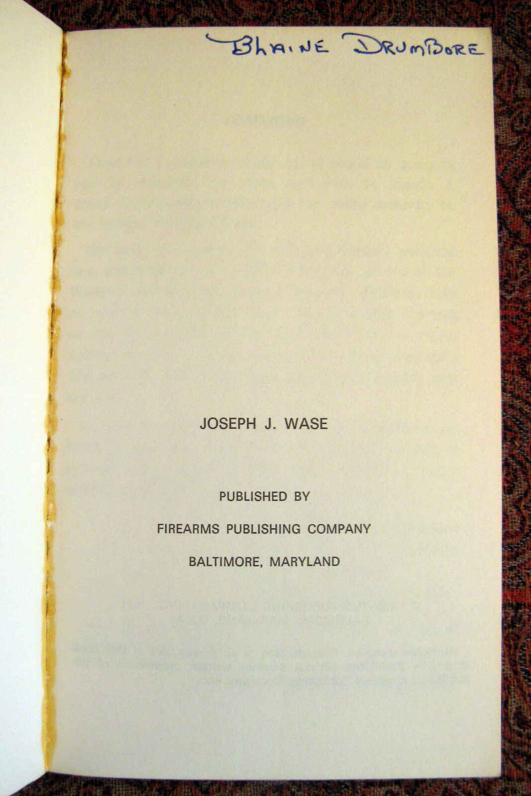 Federal Gun Laws and You, by Joseph J. Wase. Firearms Publishing Co., 1971. Sof