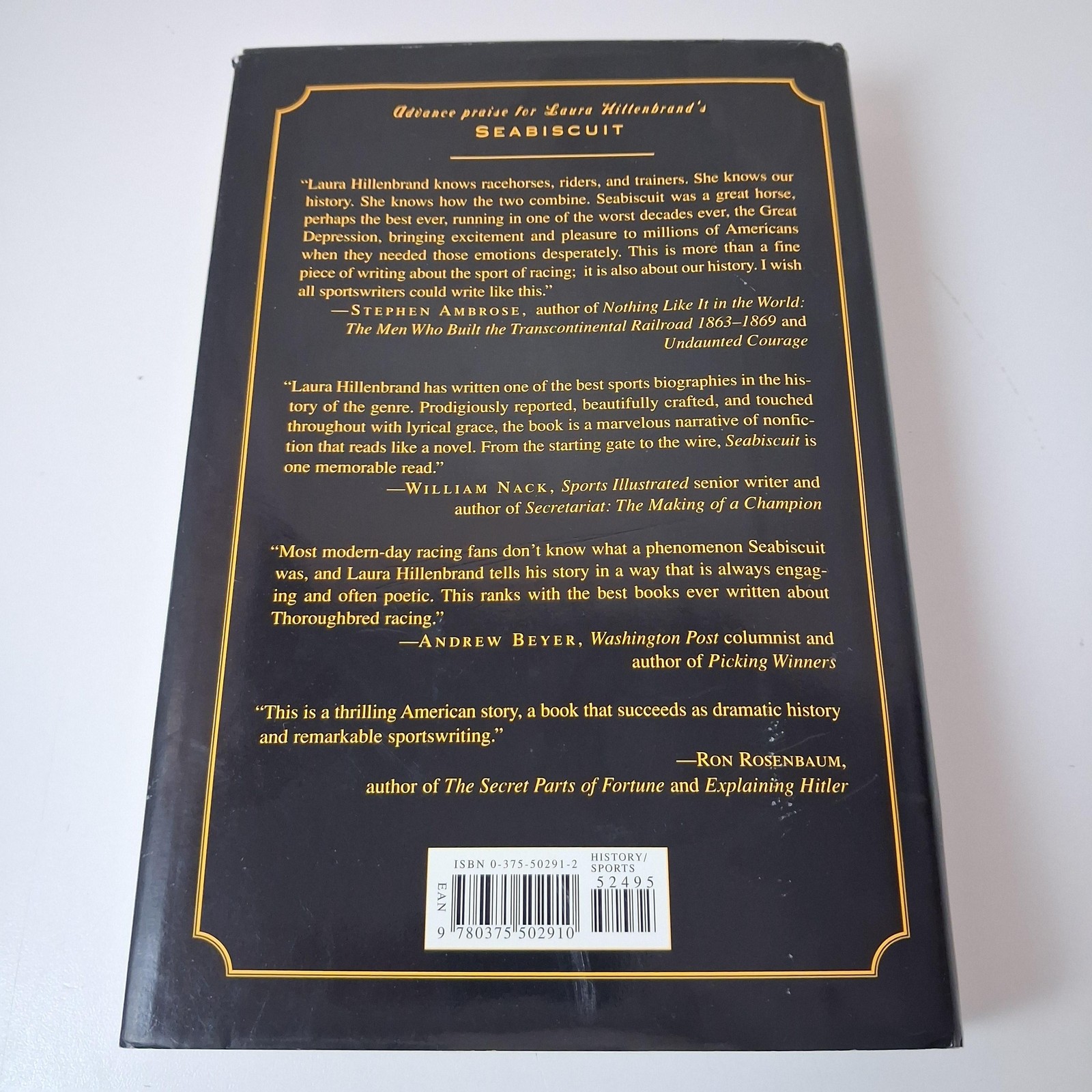 Seabiscuit An American Legend Laura Hillenbrand Hardcover Horse Racing Book