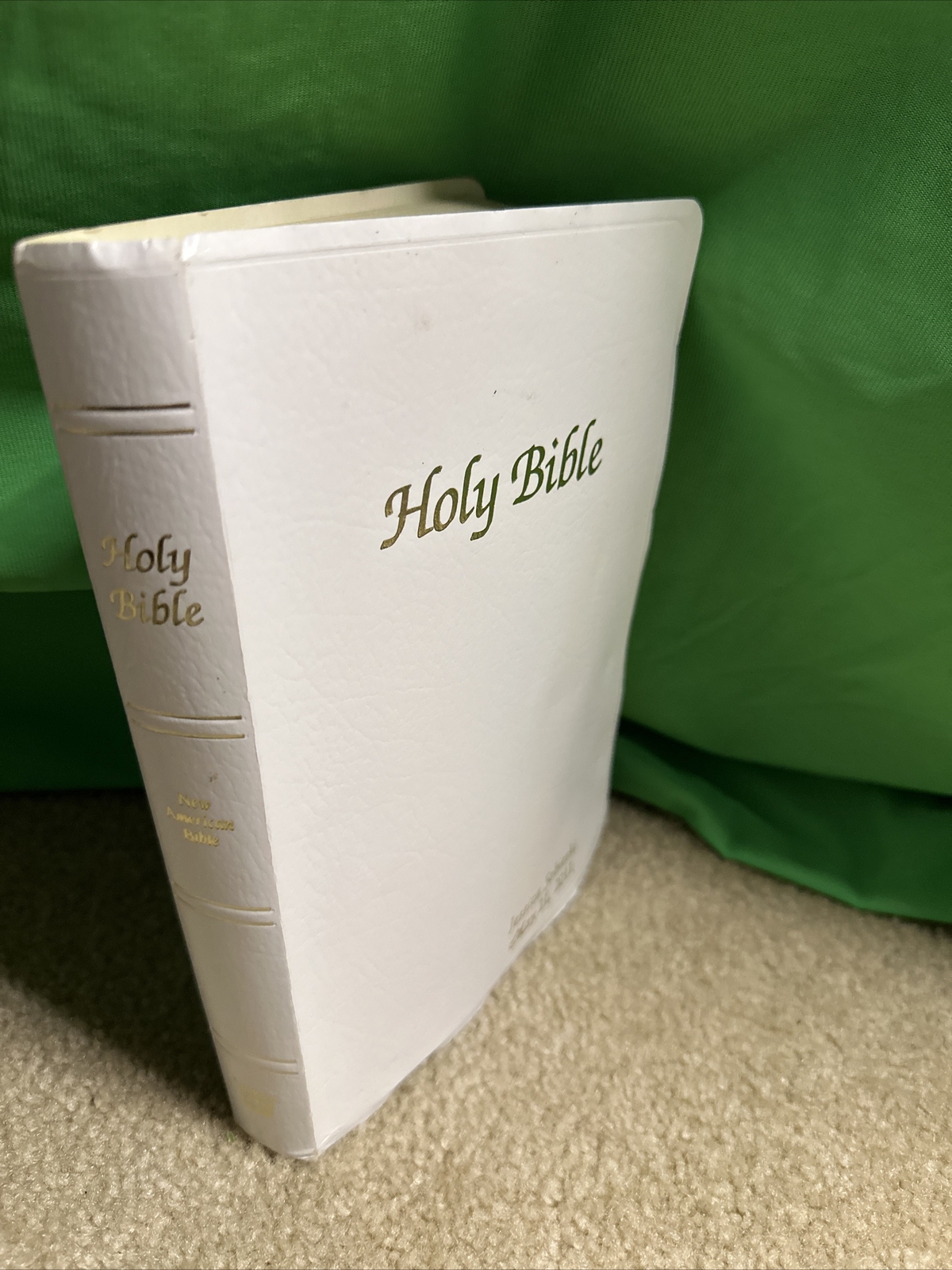 The New American Bible Catholic World Press w/ Tabs 1997 Ivory Faux Leather