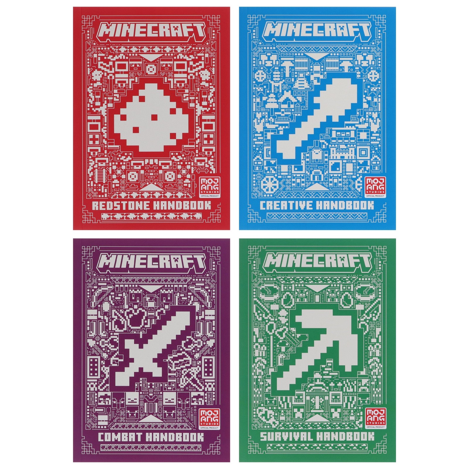 Minecraft Handbook Collection by Mojang AB: 4 Books Set – Ages 8-10 – Paperback