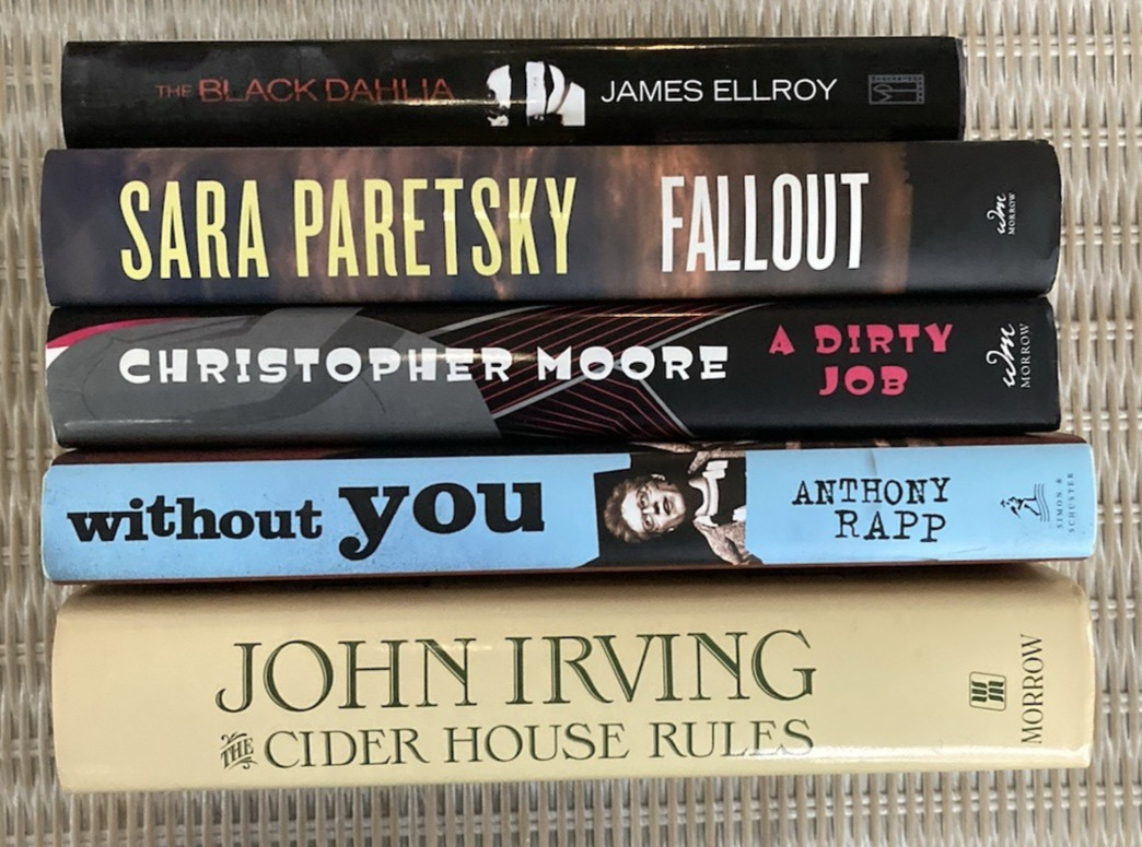 Lot of 5 Hardcover Mystery & Fiction novels various authors see photo for titles