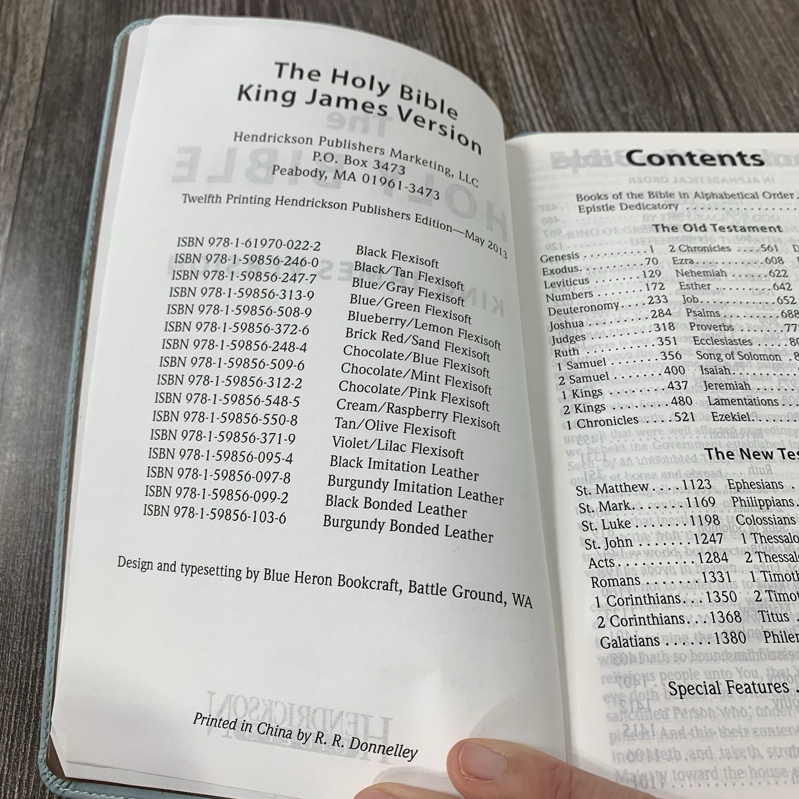Holy Bible KJV King James Reference Edition Hendrickson Bibles Imitation Leather