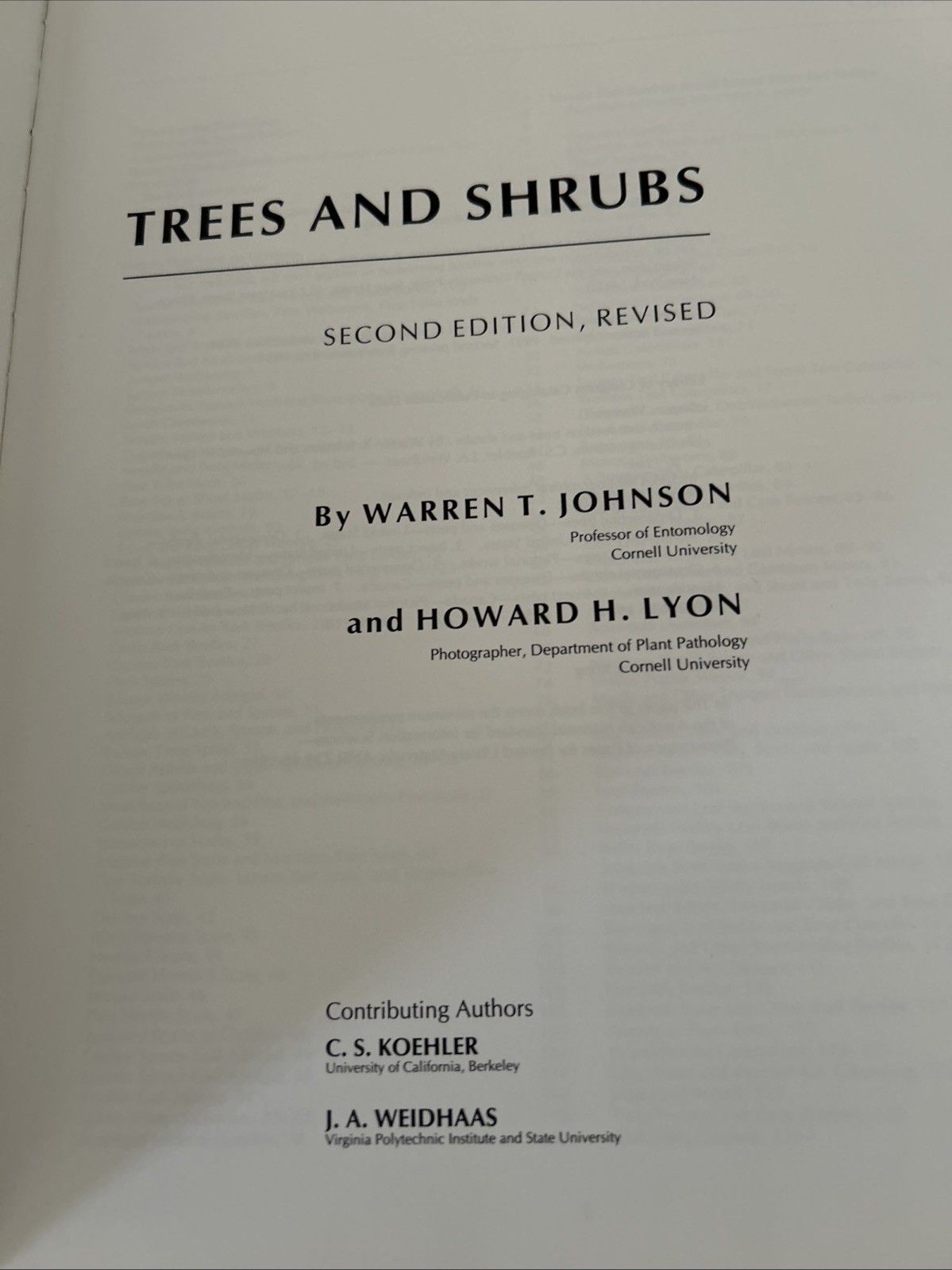 Insects That Feed on Trees and Shrubs by Howard H. Lyon and Warren T. Johnson…