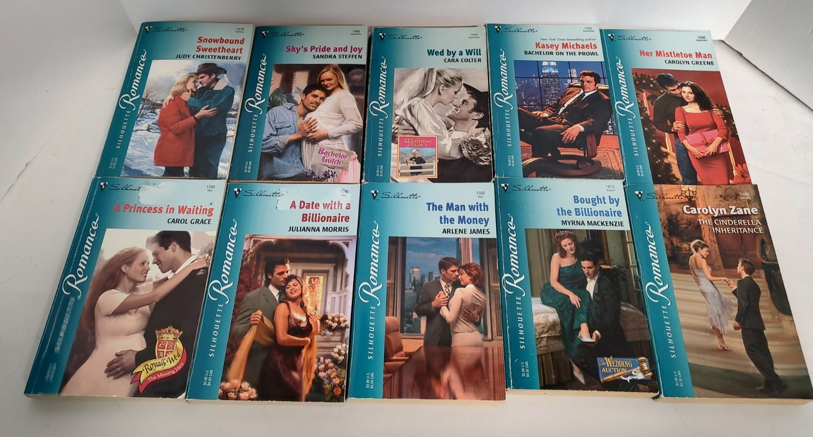 Silhouette & Harlequin Romance Lot of 15 2000-2006 Teal Spines