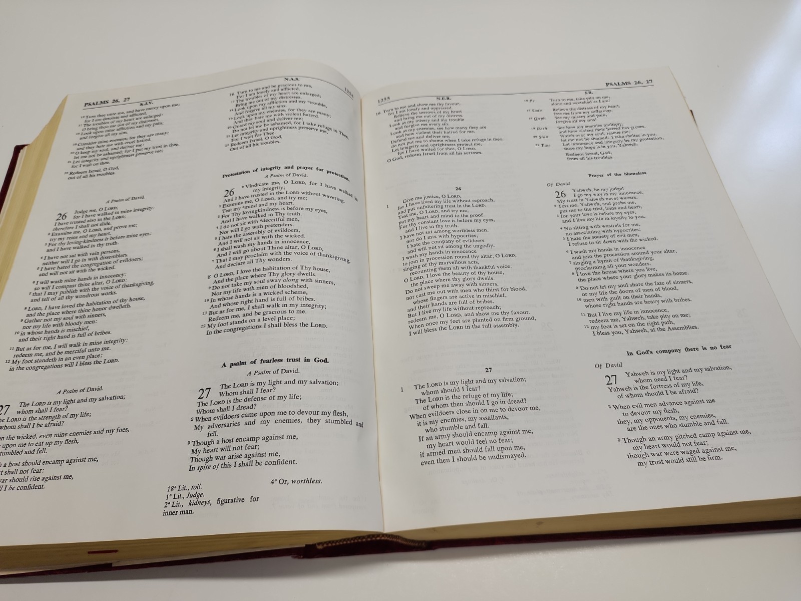 1972 THE HOLY BIBLE in Four Translations Parallel Edition LARGE Hardcover