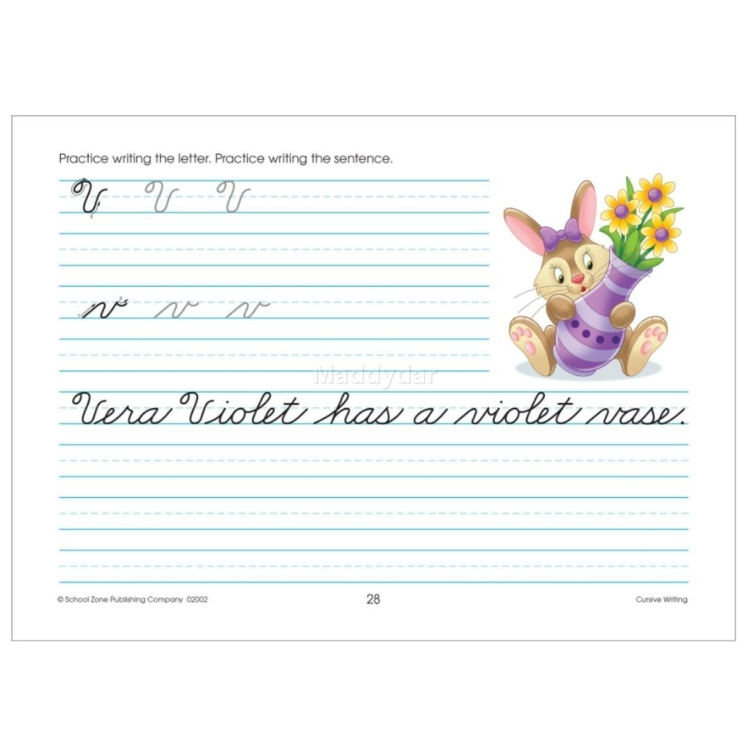 Cursive Alphabet Letters Writing Workbook Handwriting Worksheets Grades 3-4