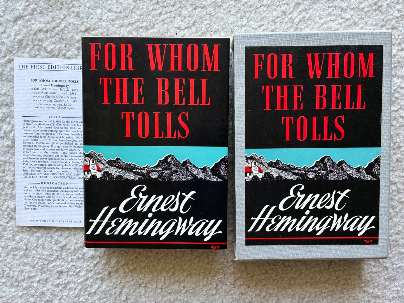 First Edition Library Ernest Hemingway “For Whom the Bell Tolls” Hardcover HC