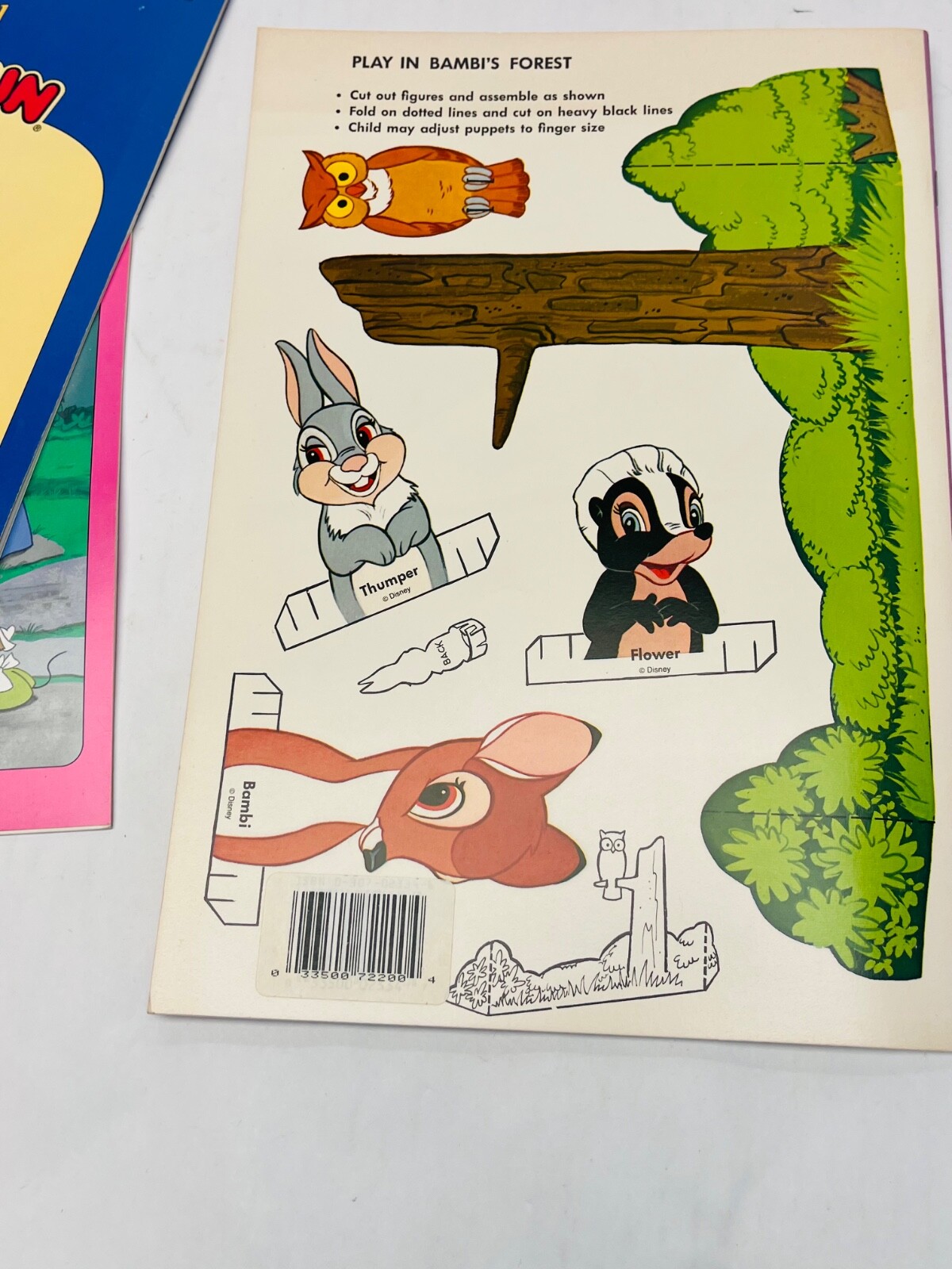 Vintage Disney Sticker Fun Books- Cinderella Fox and the Hound Bambi Set BIN 61