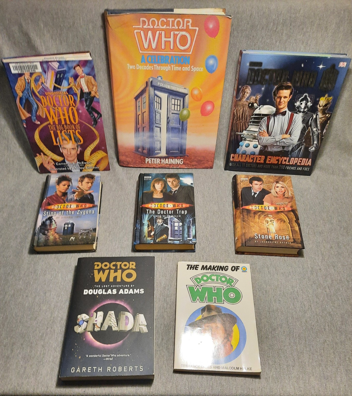 Doctor Who 8 Book Lot Douglas Adams Matt Smith David Tennant