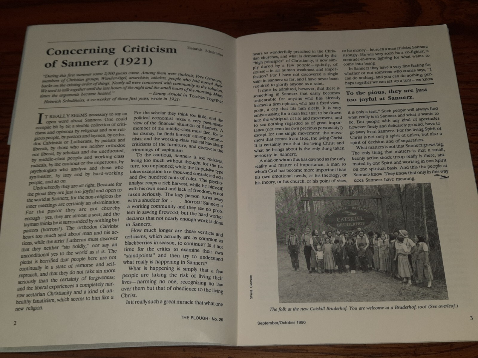 The Plough The Individual & World Need #26 Sept/Oct 1990 Bruderhof Hutterian