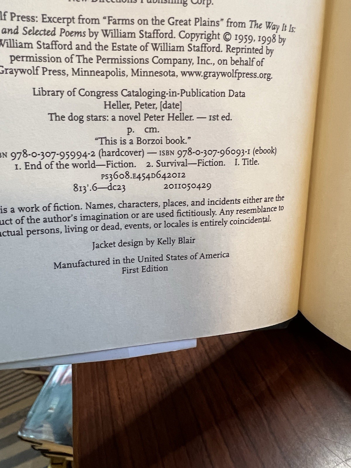 “The Dog Stars” by Peter Heller Knopf 1st US Edition / 1st Printing HC 2012