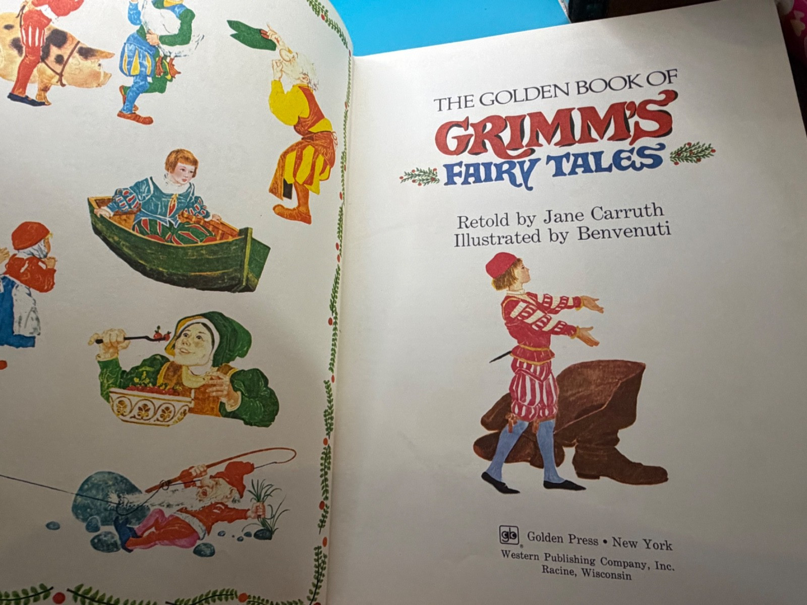 Grimm’s Fairy Tales 1977 Golden Book Deluxe Hardcover Benvenuti Illus 140 Pages