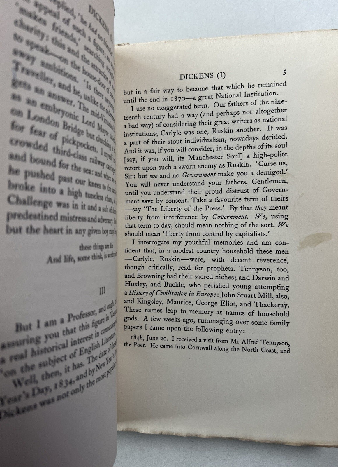 Antique 1925 Charles Dickens And Other Victorians Sir Arthur Quiller-Couch Book