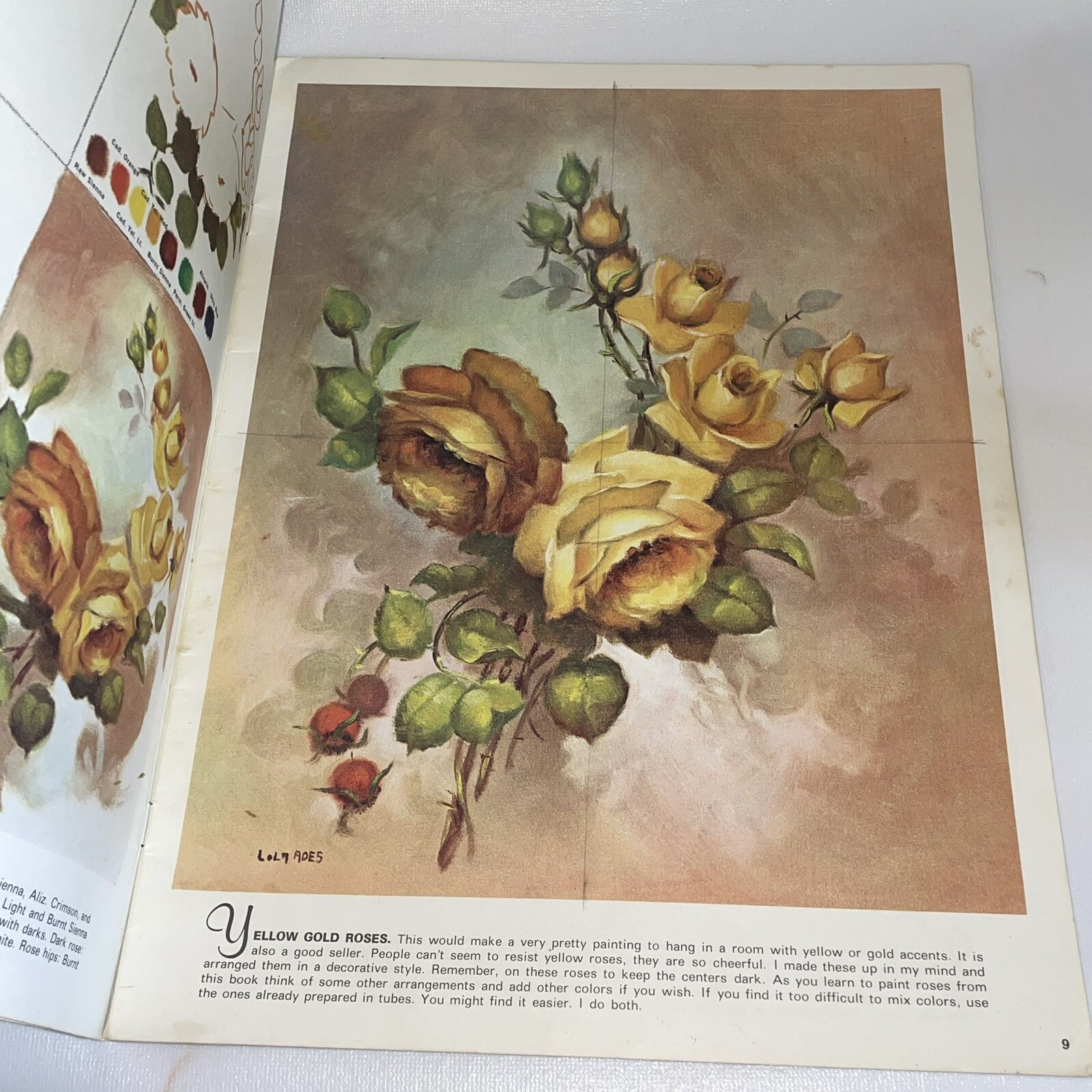VTG Drawing Book HOW TO PAINT ROSES & OTHER FLOWERS #130 Walter T. Foster 1970