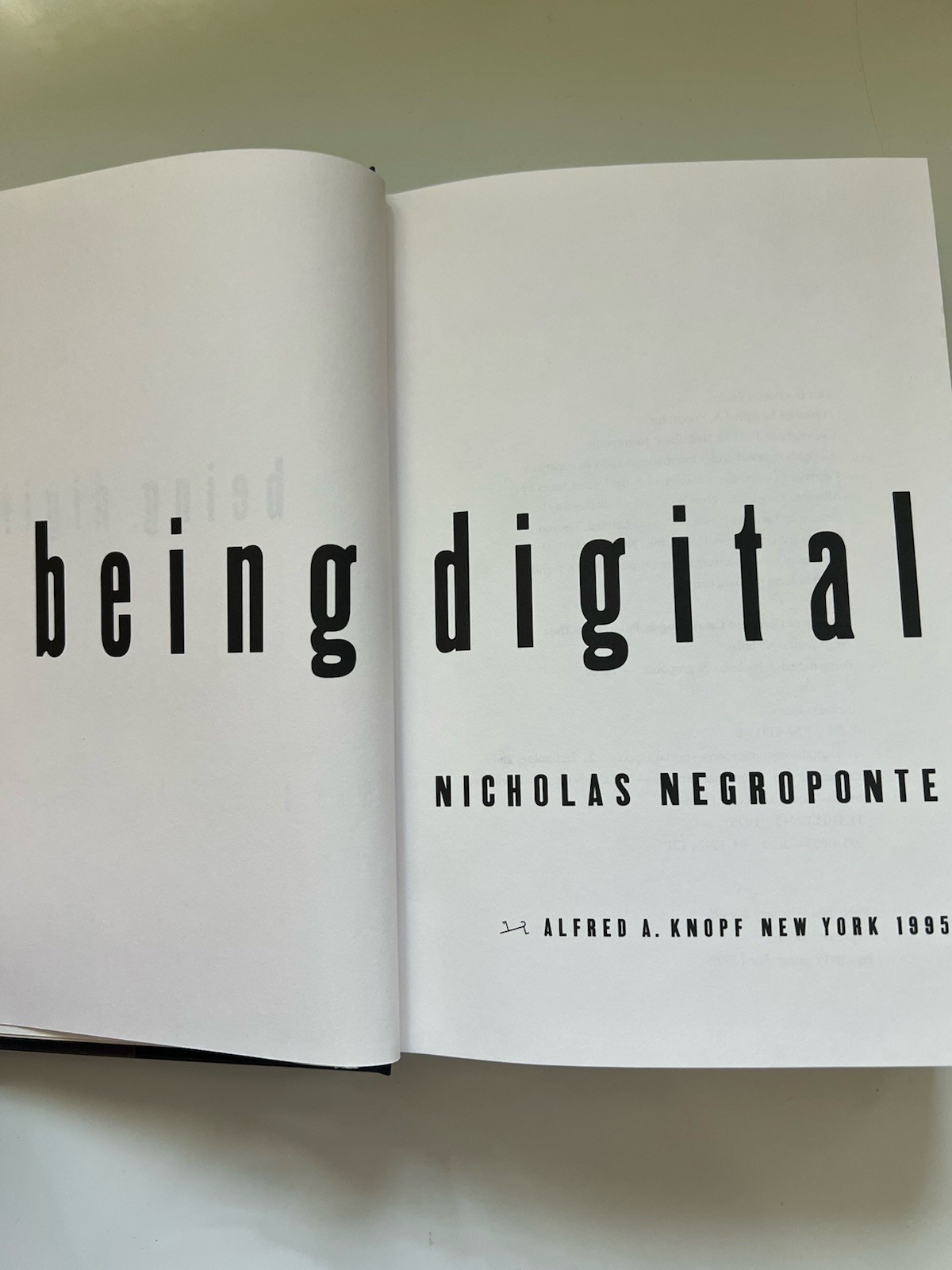 Being Digital by Nicholas Negroponte (1995, Hardcover)