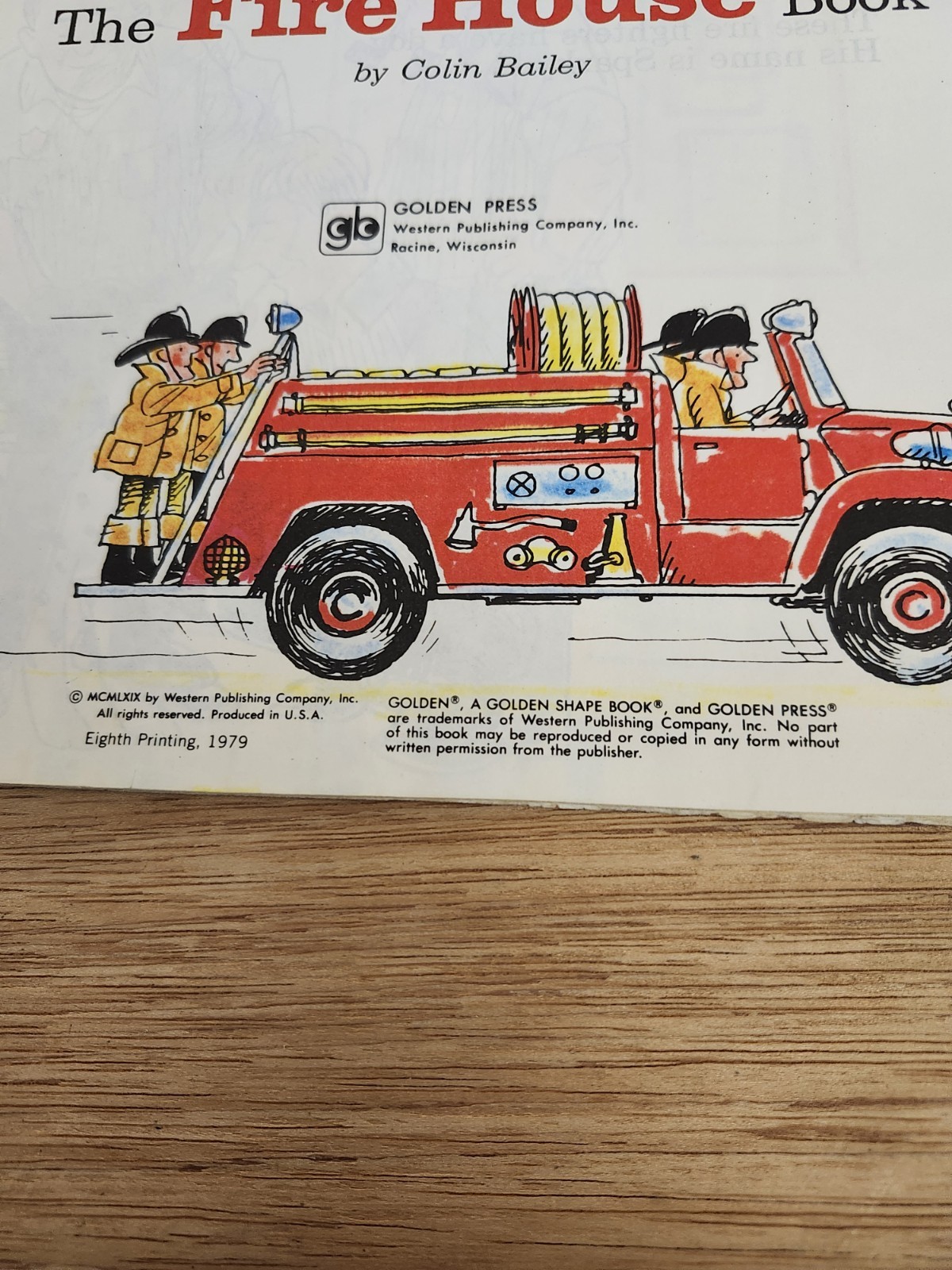 1979 The Fire House Book. A Golden Shape Book. By Colin Bailey