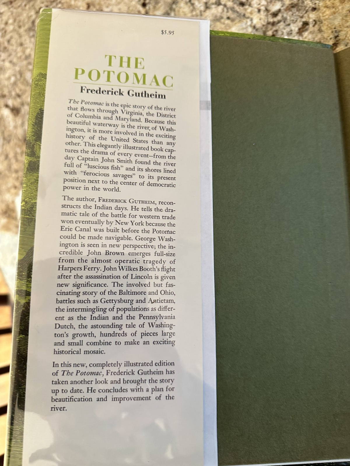 The Potomac By Frederick Gutheim Revised Illustrated Edition 1968 HC/DJ