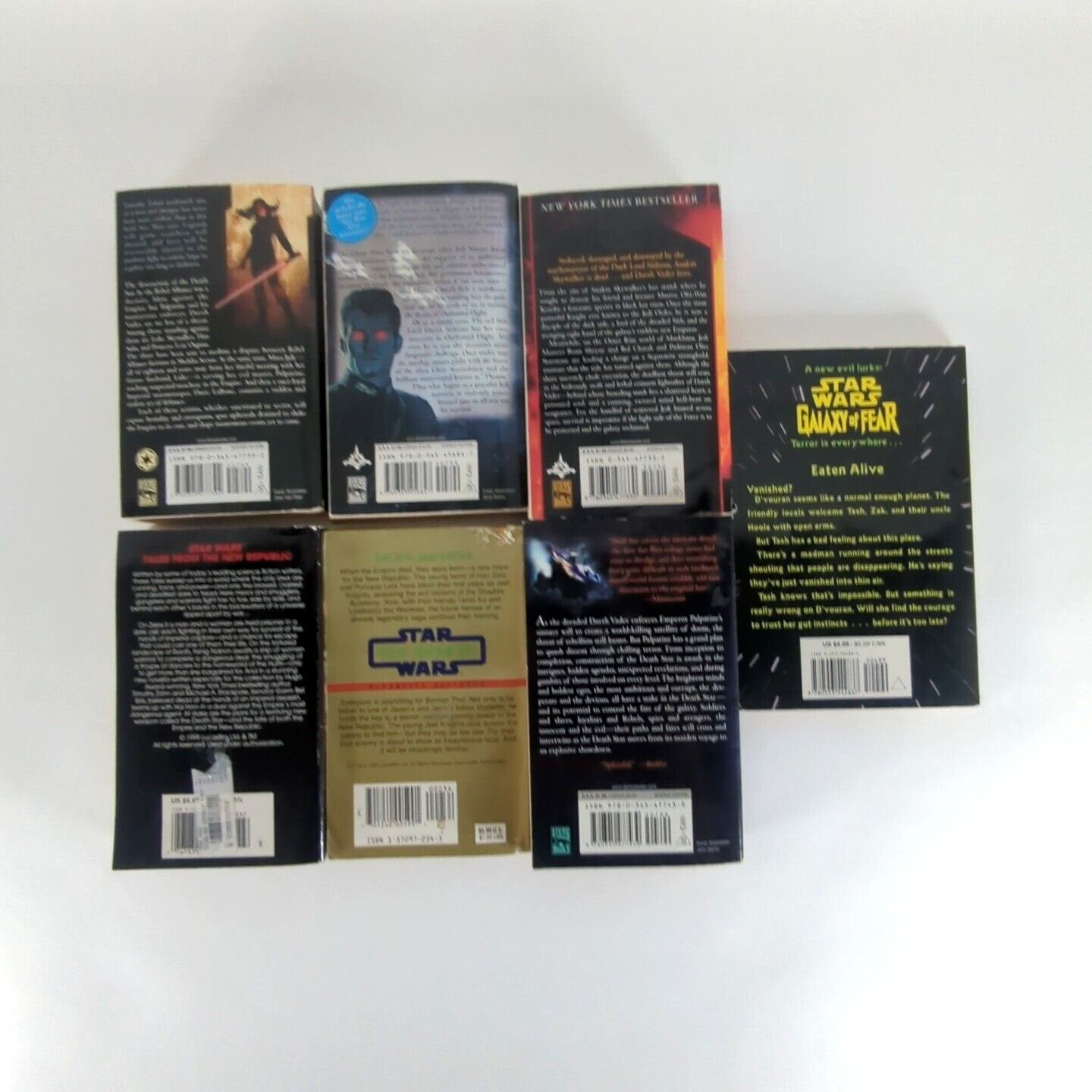 Star Wars Book Lot of 7 Paperback Novels Mixed Series 1990s Early 2000s Used