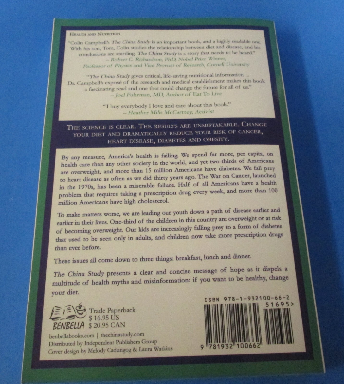 The China Study by Campbell 2006 PB diet, nutrition & health study rj