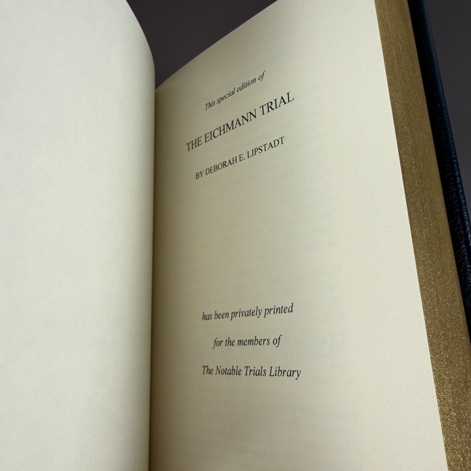 The Eichmann Trial Deborah E. Lipstadt Gryphon Notable Trials Library Leather HC