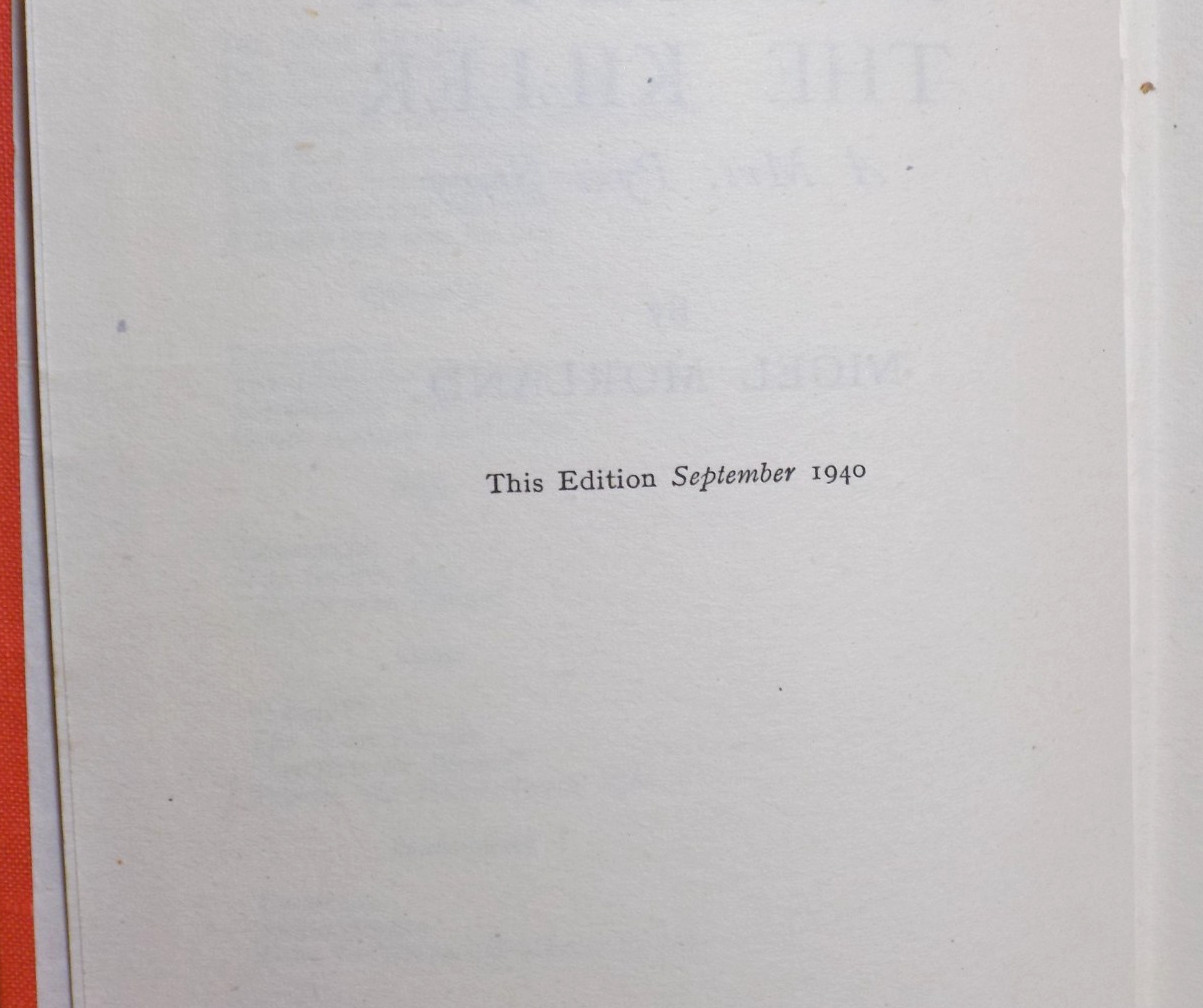A Knife for the Killer by Nigel Morland, 1940 BC, HCDJ, Vintage Mrs. Pym Mystery