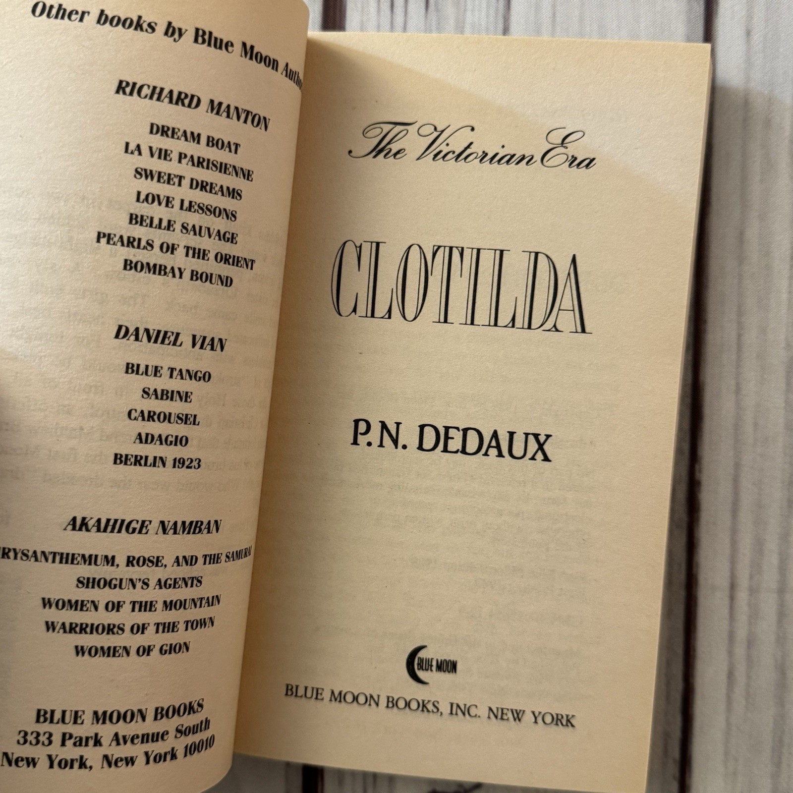 Clotilda P.N. Dedaux Vintage Erotic Sleaze Paperback Blue Moon 1989 Smut Adult