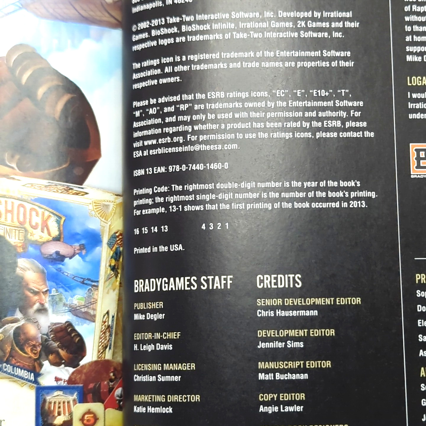 Brady Games 2013 – 1st Edition Bioshock Infinite Limited Edition Strategy Used