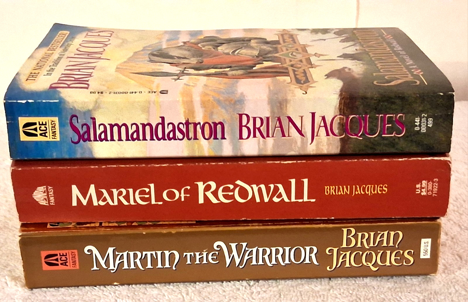 “Brain Jacques” 3 VTG PB’s “Redwall” Teens YA Fantasy, Adventure