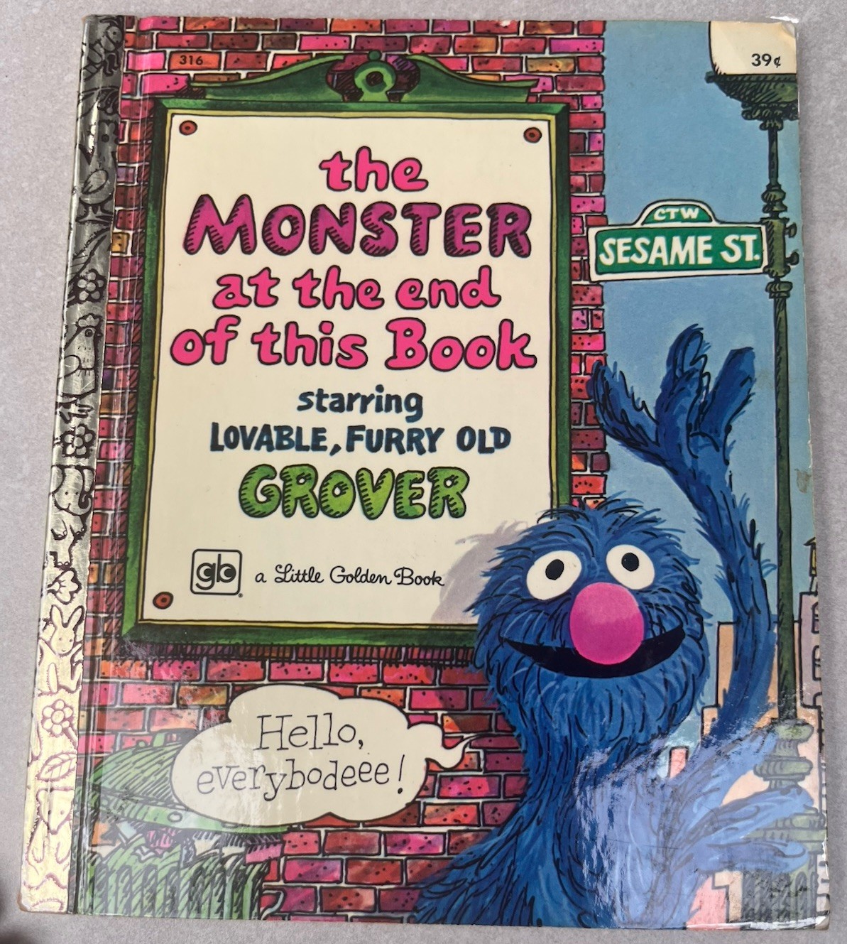 Vintage Sesame Street Hardcover Books Lot of 3 Grover Monster Bert 1972 CTW