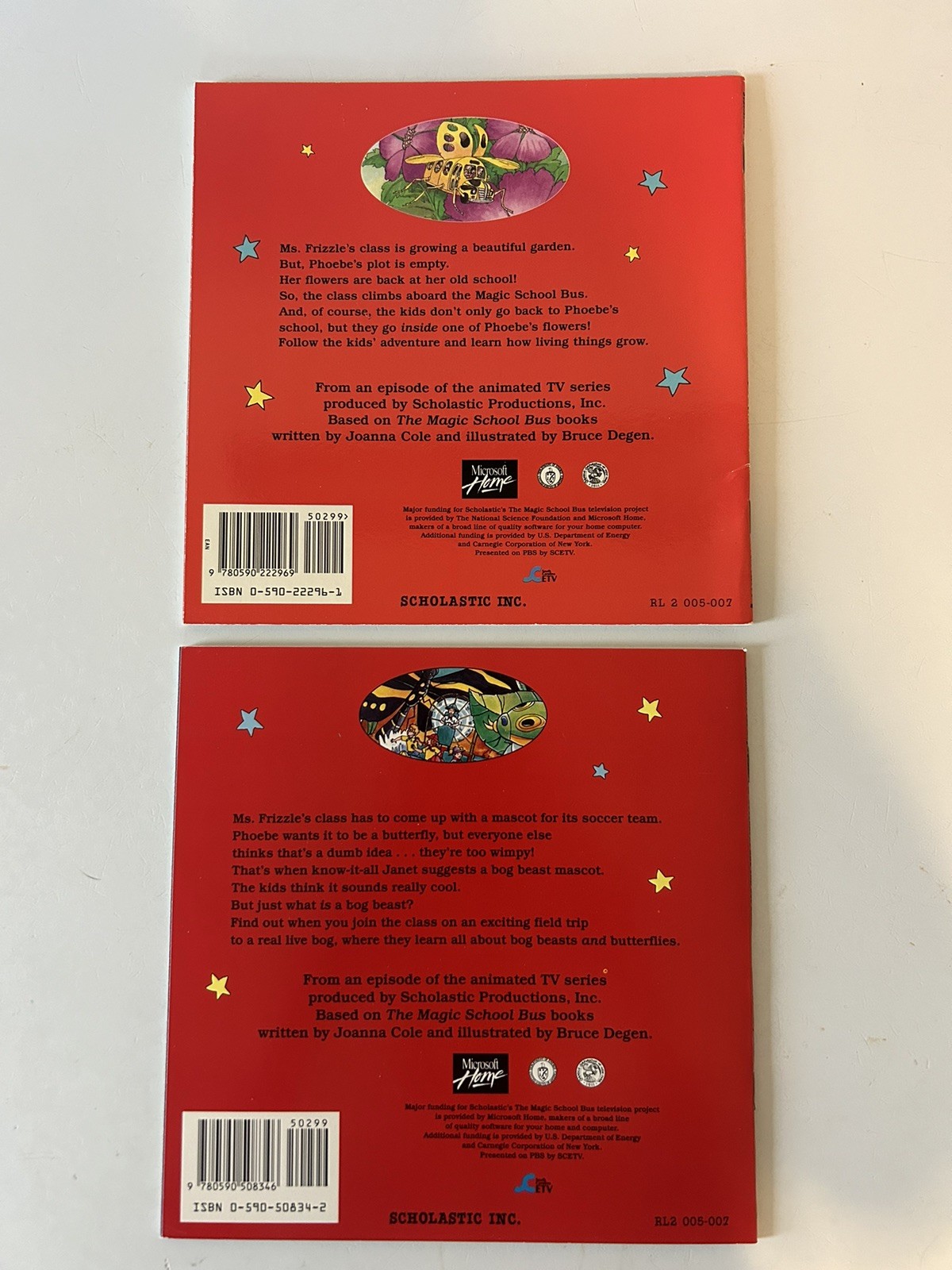 Lot of 9 Vintage Magic School Bus Books…5 Paperback…3 Hardcover…Extras…Stickers