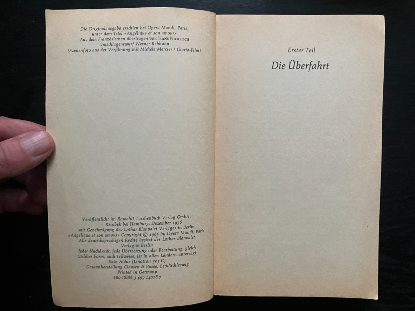 Angelique Series By Anne Golon Lot of 6 Softcover German 1970’s rororo