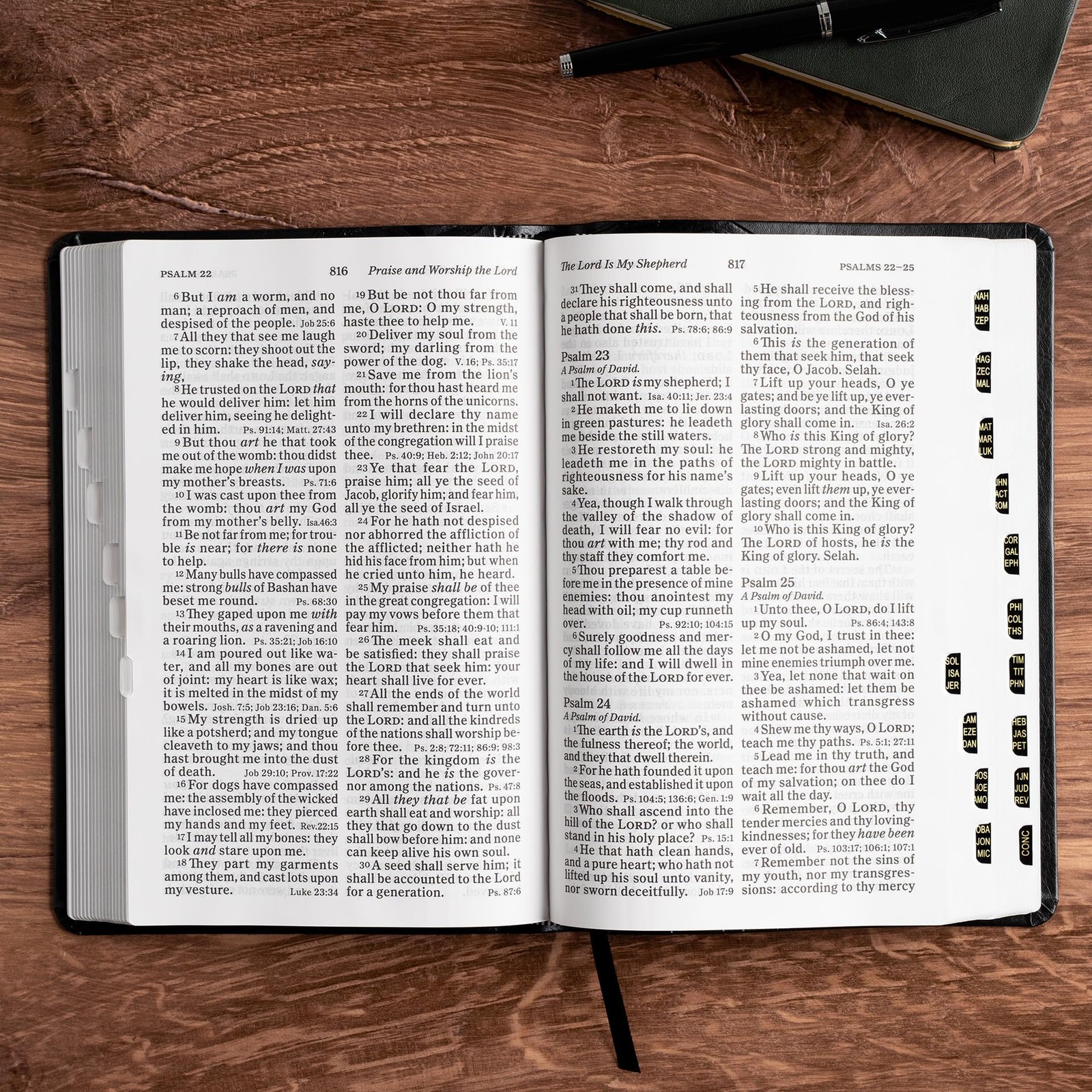 Bible KJV Large Print Personal Size Charcoal LeatherTouch Crown of Thorns