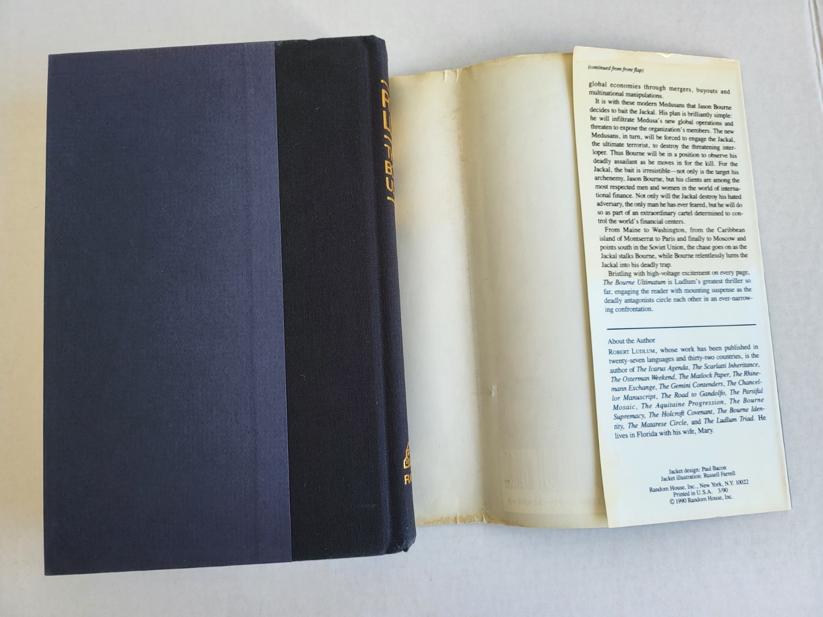 The Bourne Ultimatum by Robert Ludlum (1990, Random House) FIRST EDITION! HC, DJ