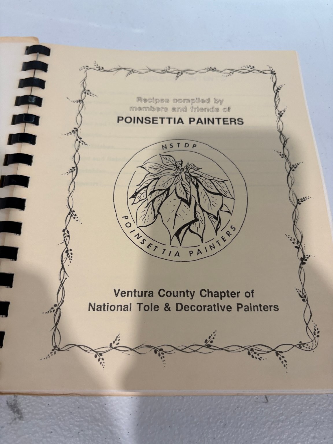 Favorite Recipes Toled Poinsettia Painters Ventura County Cookbook Spiral