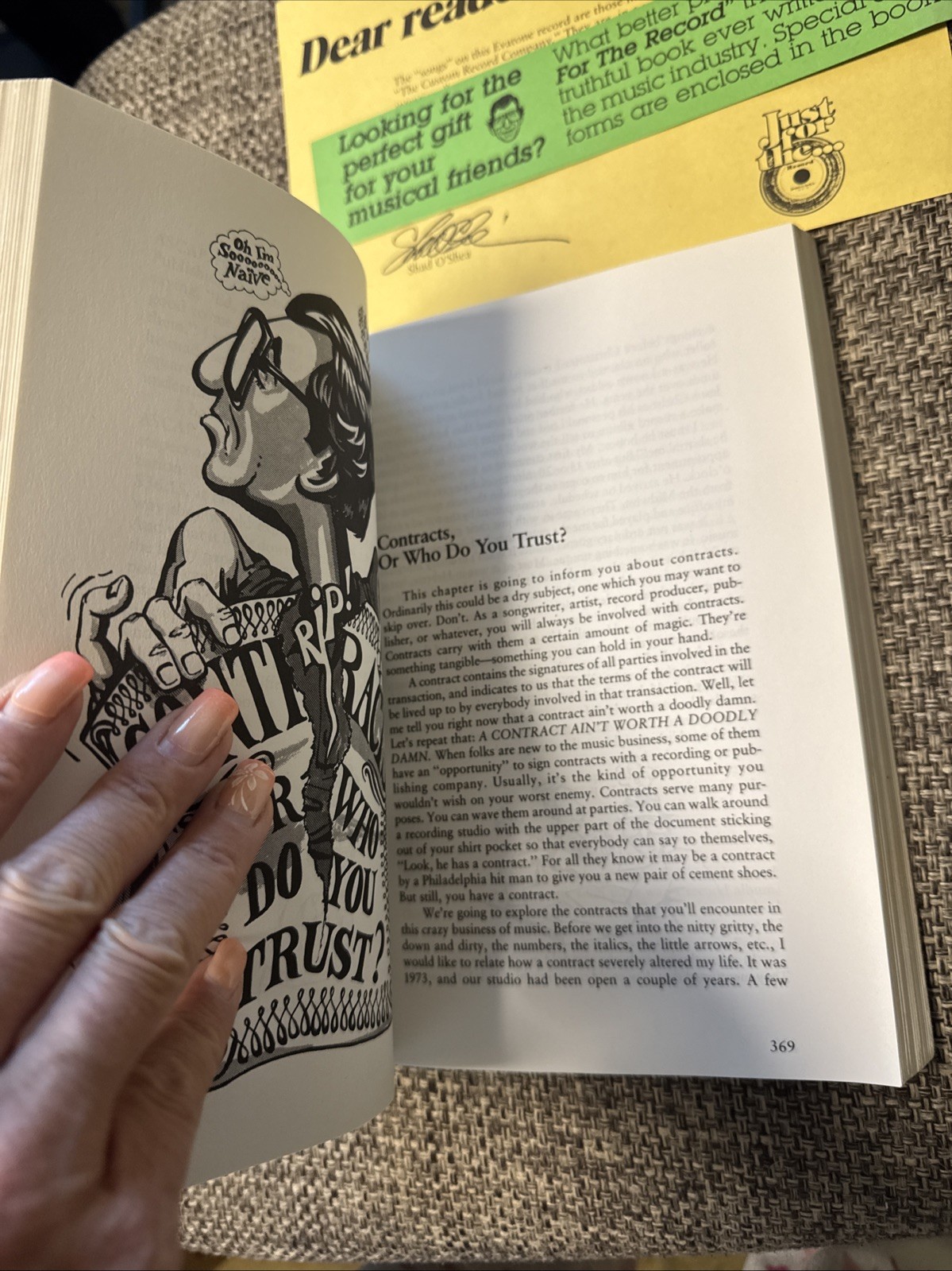 JUST FOR THE RECORD By Shad O’shea SIGNED Softcover 1986 – 1st Edition