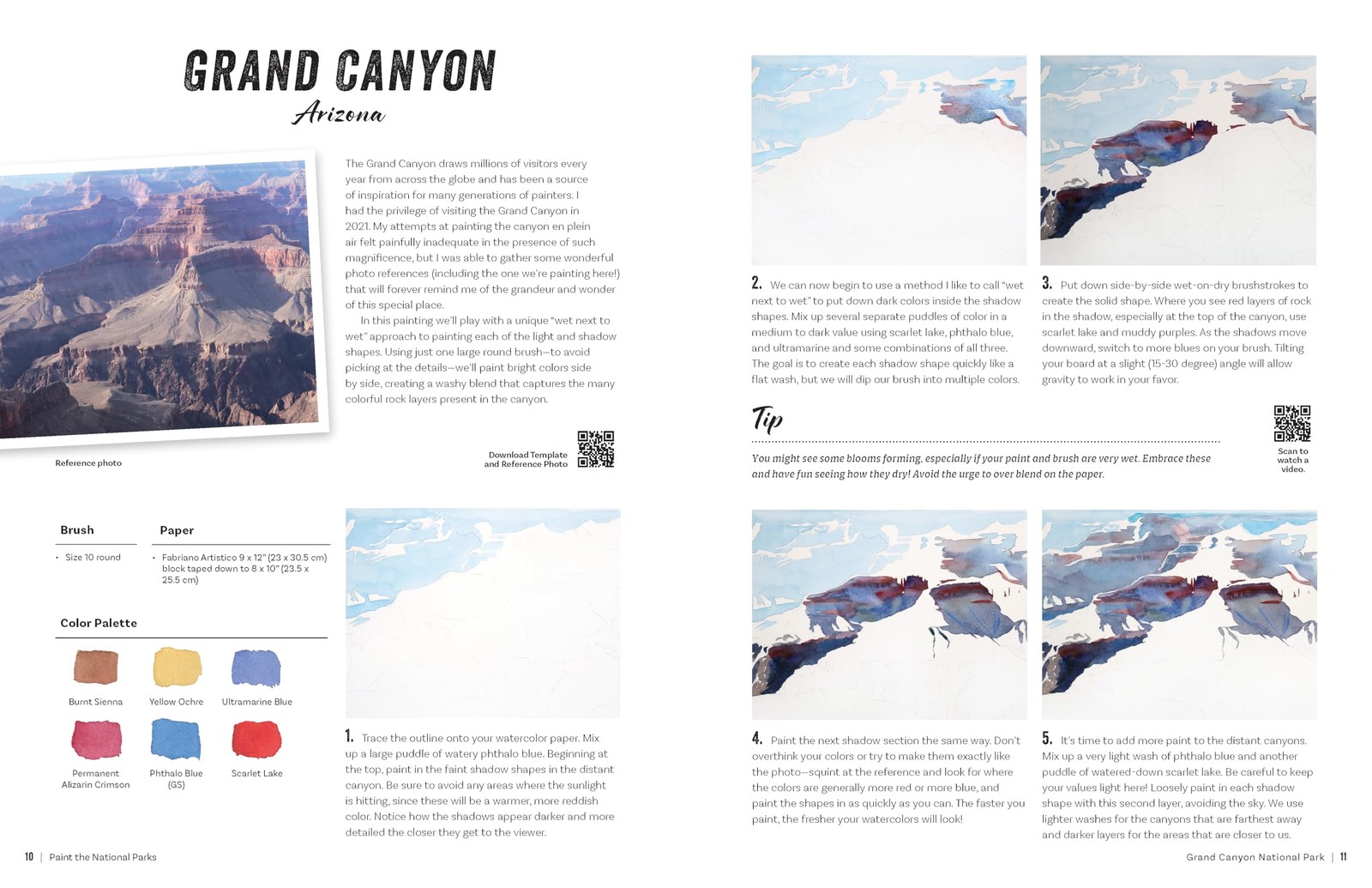 Paint the National Parks: A Watercolor Journey – Includes traceable…