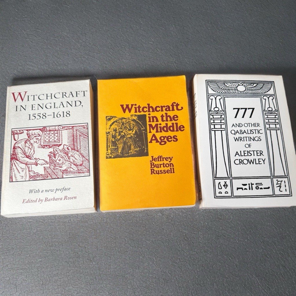 3 Book Lot Witchcraft History Aleister Crowley 777 Occult Medieval England