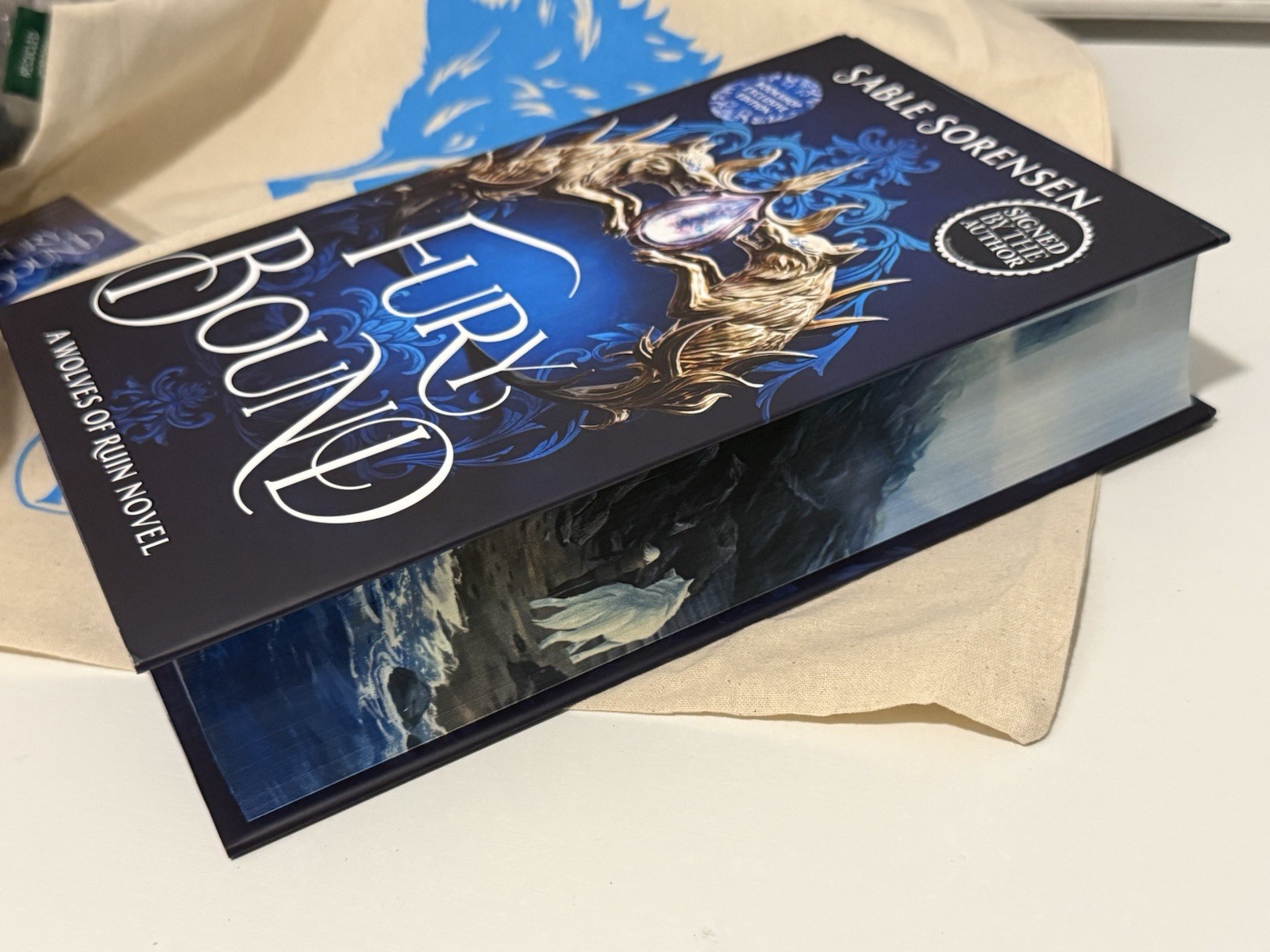 Signed fury bound by sable Sorensen- Waterstone edition w/ pin & tote