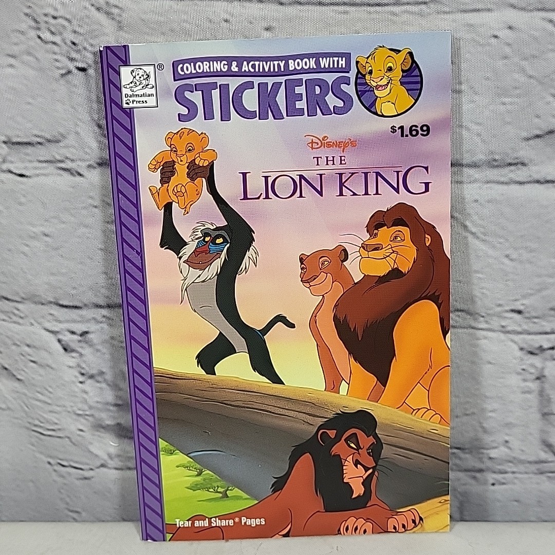2001 Disney Coloring Activity Sticker Books Lot Dalmatian Press Pooh Lion King