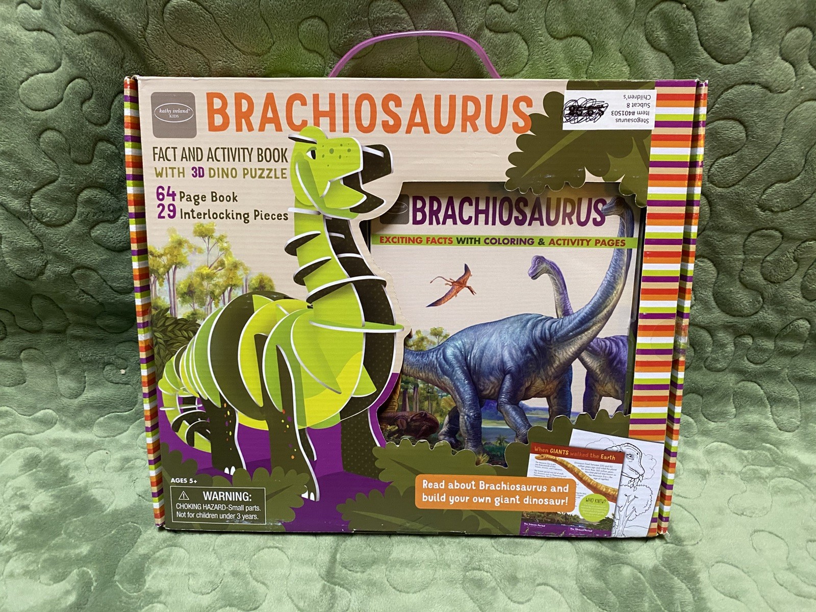 Brachiosaurus Fact And Activity Coloring Book w/ 3D Dino Puzzle