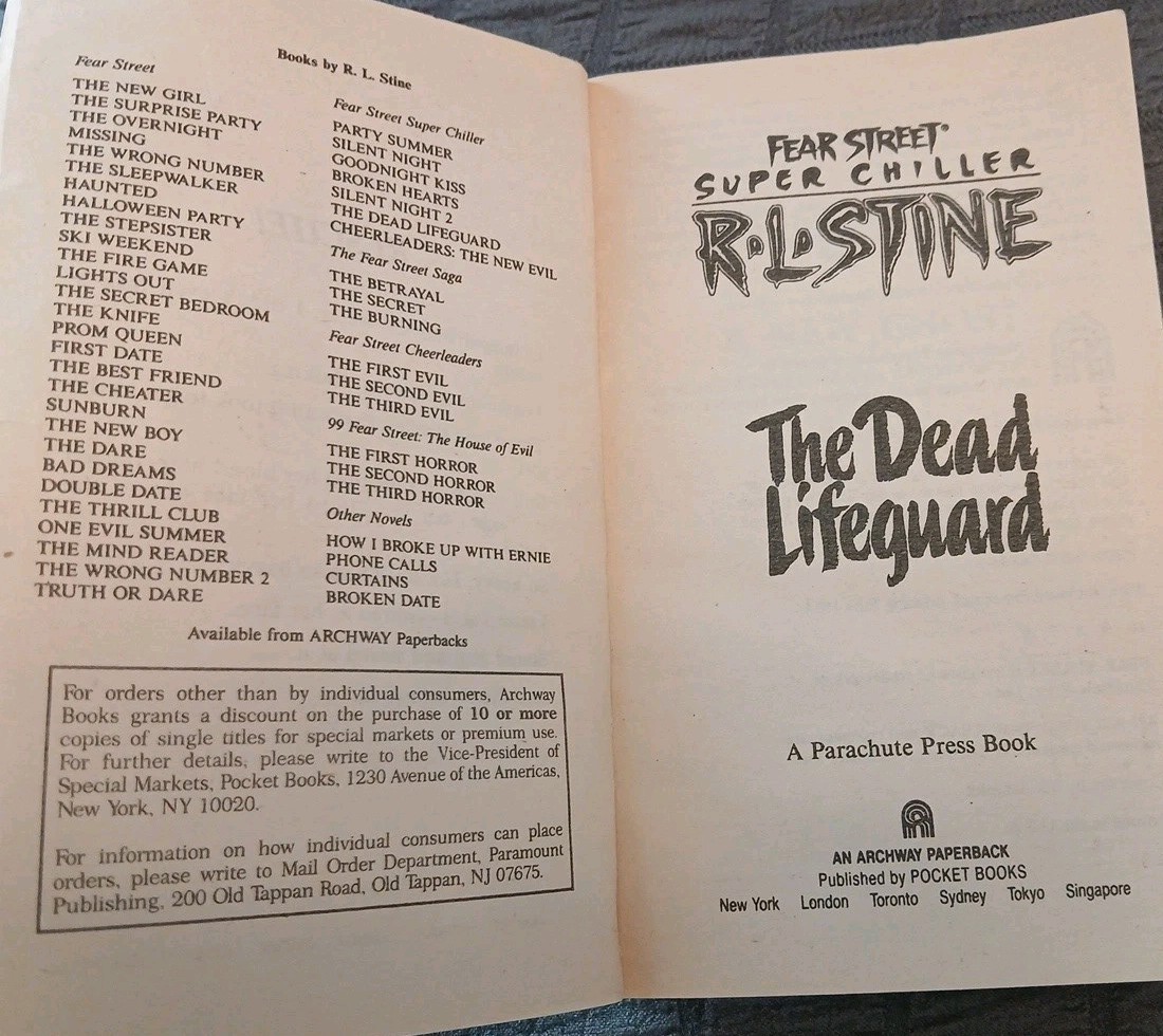 R.L. Stine – Bundle – The Beast & The Dead Lifeguard – Paperback – Both 1994