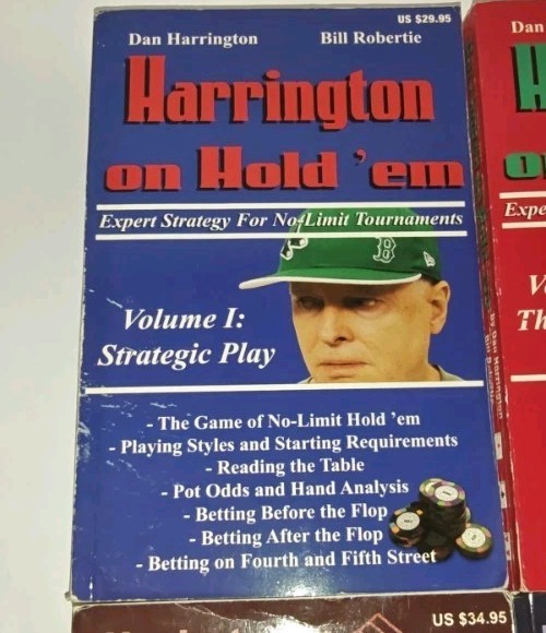 Lot of 4 Dan Harrington Books Cash Games Hold ‘Em Vol 1 & 2